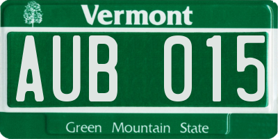 VT license plate AUB015