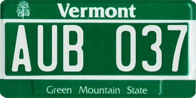 VT license plate AUB037