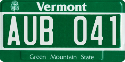 VT license plate AUB041