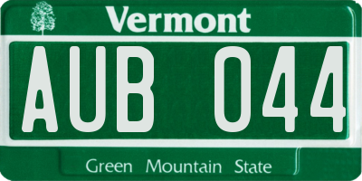 VT license plate AUB044