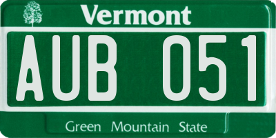 VT license plate AUB051