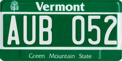 VT license plate AUB052