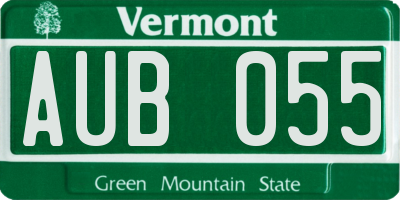VT license plate AUB055