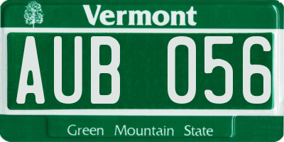 VT license plate AUB056