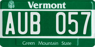 VT license plate AUB057