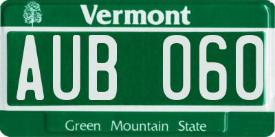 VT license plate AUB060