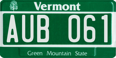 VT license plate AUB061