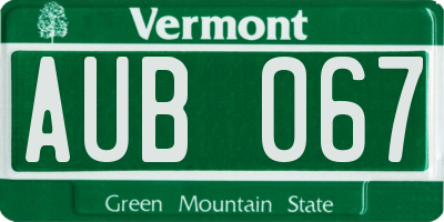 VT license plate AUB067