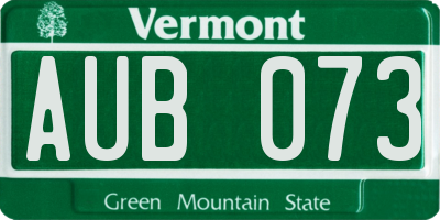 VT license plate AUB073