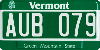 VT license plate AUB079