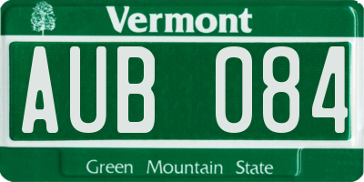 VT license plate AUB084