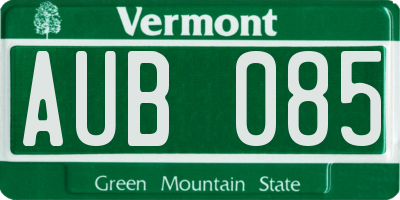 VT license plate AUB085