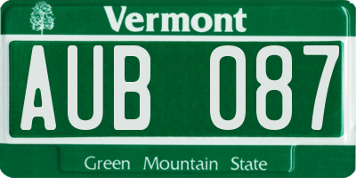 VT license plate AUB087