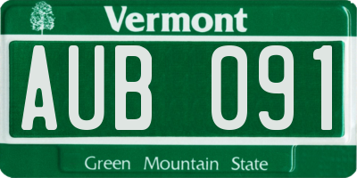 VT license plate AUB091