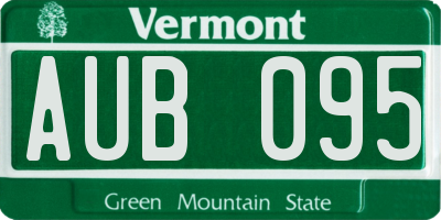 VT license plate AUB095