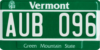 VT license plate AUB096
