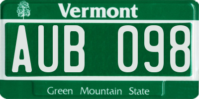 VT license plate AUB098