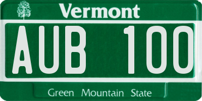 VT license plate AUB100