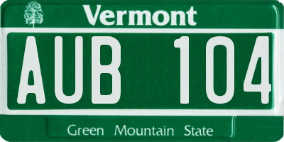 VT license plate AUB104