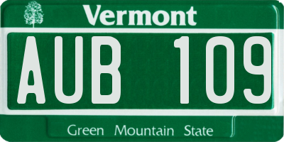 VT license plate AUB109