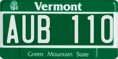 VT license plate AUB110