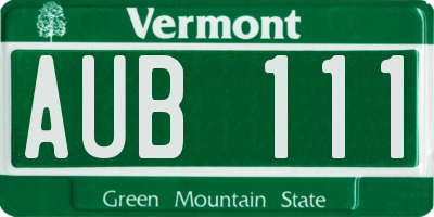 VT license plate AUB111