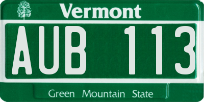 VT license plate AUB113