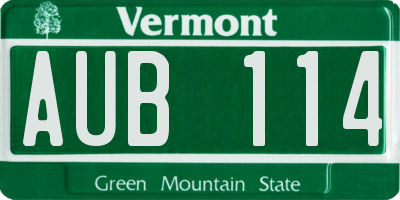 VT license plate AUB114