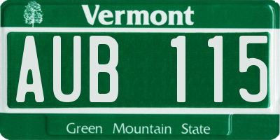 VT license plate AUB115