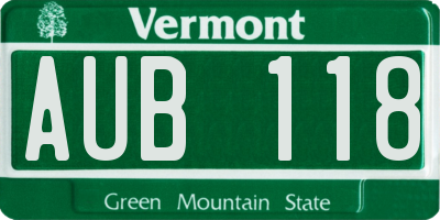VT license plate AUB118