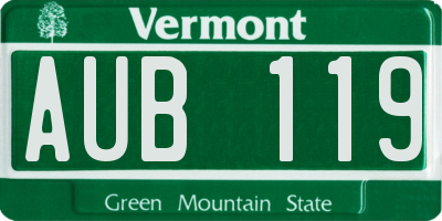 VT license plate AUB119