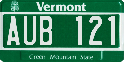 VT license plate AUB121