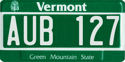 VT license plate AUB127