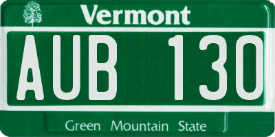 VT license plate AUB130
