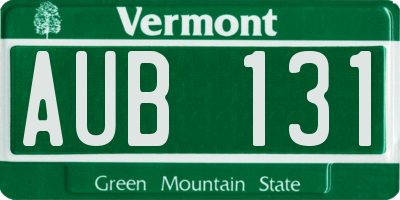 VT license plate AUB131