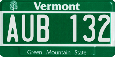 VT license plate AUB132