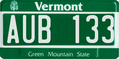 VT license plate AUB133