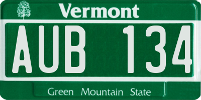 VT license plate AUB134