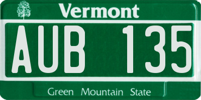 VT license plate AUB135