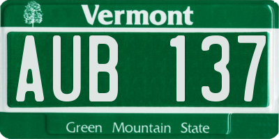 VT license plate AUB137
