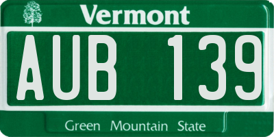 VT license plate AUB139