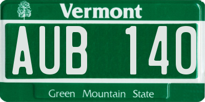 VT license plate AUB140