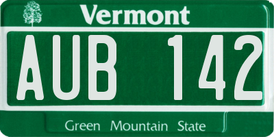 VT license plate AUB142