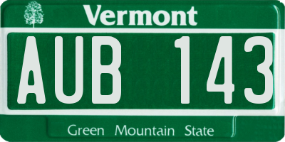VT license plate AUB143
