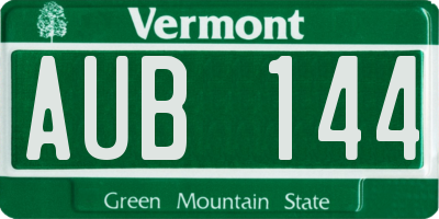 VT license plate AUB144