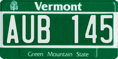 VT license plate AUB145