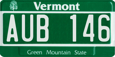 VT license plate AUB146