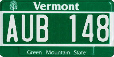 VT license plate AUB148