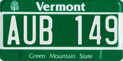 VT license plate AUB149
