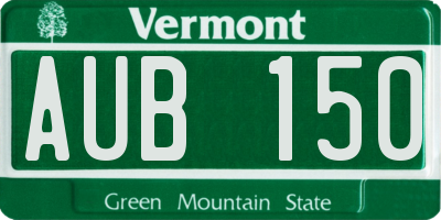 VT license plate AUB150